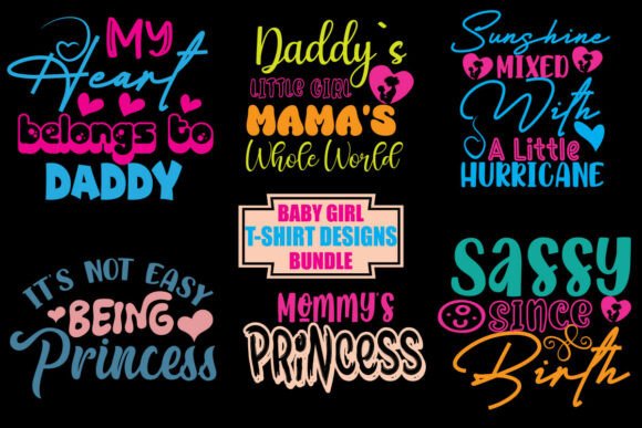 Baby Girl T-shirt Designs Bundle: Graphics & Freebies