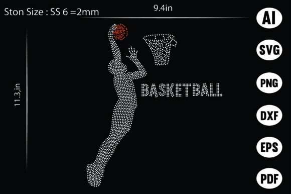 Basket Ball Rhinestone Design: Free Graphics Review