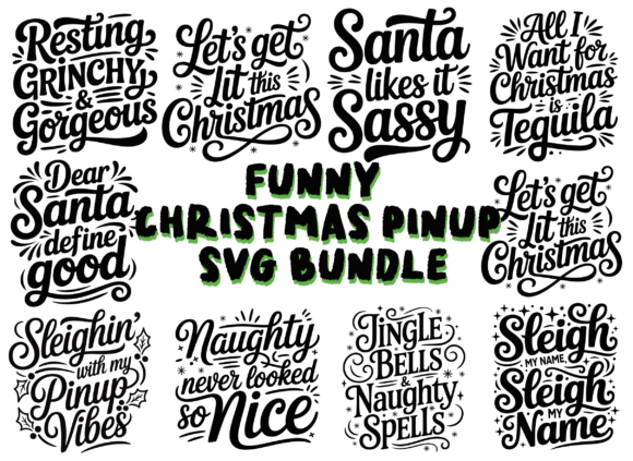 Funny Christmas Pinup SVG Bundle: Graphics Freebies Review